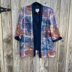 GIULIA Vintage Sheer Jacket Blazer with Mock Tee Sz 12P